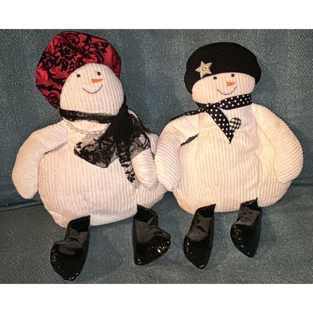 2 Woof & Poof Fancy Plush Snowmen Hat Holiday Gift Nordstrom Toy Christmas